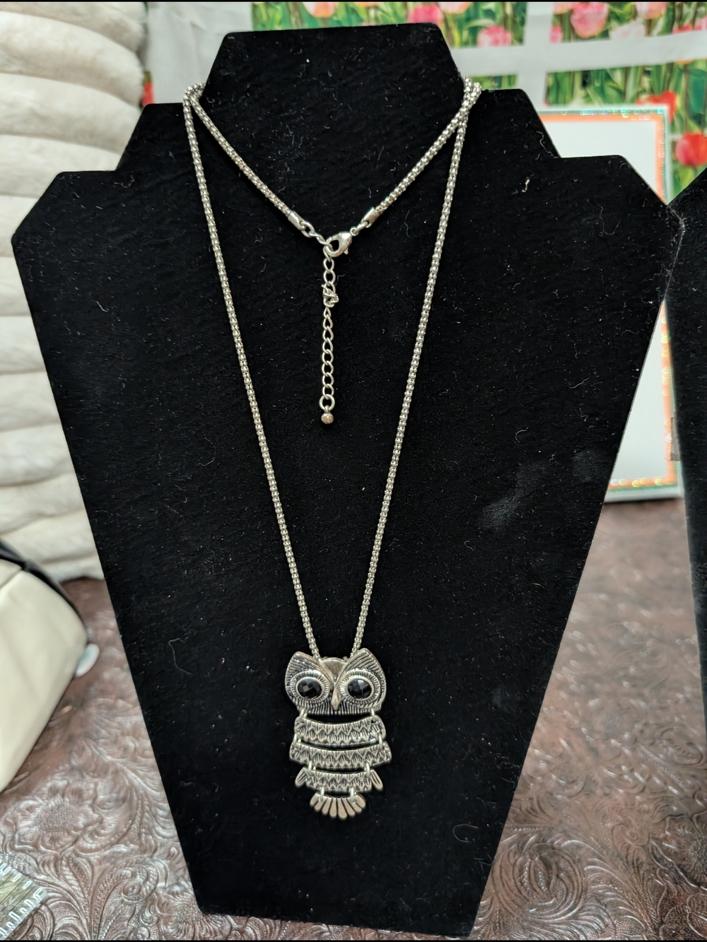 Silver Owl Pendant Necklace - Women's Jewelry